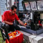 Parrish technician working on a standby generator